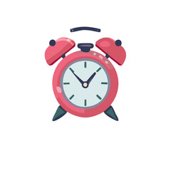 A Classic Pink Twin Bell Alarm Clock Ringing for a Morning Wake Up Call