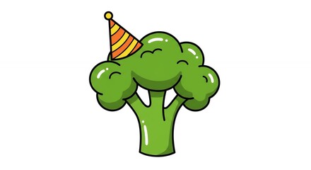 Obraz premium Broccoli with party hat