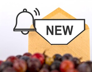 New message, berries in focus