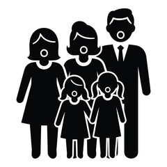 Happy family silhouette icon representing unity love and togetherness silhouette