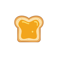 Cartoon illustration of a slice of toast with spread