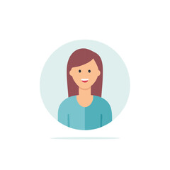 Smiling woman avatar profile icon flat design user portrait character illustration