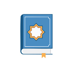 Islamic Holy Book with Star Emblem and Bookmark