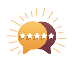 Customer Feedback Star Rating in Speech Bubbles Positive Reviews Service Ranking