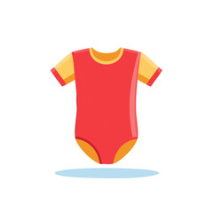 Red Baby Bodysuit with Yellow Sleeves and Neckline