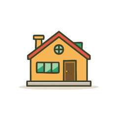 Cute Cartoon House Icon Hand Drawn Doodle Style Vector Illustration