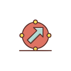 Upward Arrow Direction Within Circular Target Graphic Represents Growth or Improvement