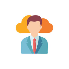 Professional Avatar with Cloud Icon for Data, Connection or Cloud Computing Concept
