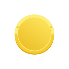 Shiny gold coin with subtle etched markings and a raised rim illustration