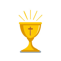 Golden Chalice with Cross, Symbolizing Christian Religious Iconography and Faith