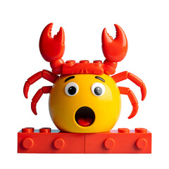 Naklejka premium Surprised crab emoji