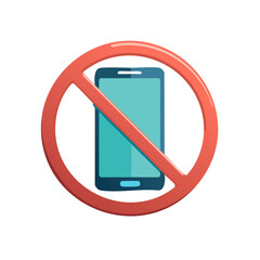 Cell Phone Prohibition Symbol Signifying Technology Restriction and Communication Ban