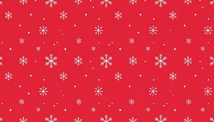 Red background with white snowflakes and dots (1)