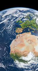 Fototapeta premium Detailed aerial view of Earth showcasing diverse landscapes