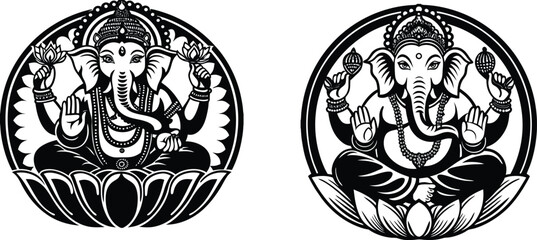 Lord ganesh vector illustration various collection