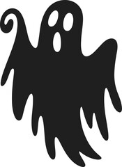 Spooky ghost illustration, Halloween ghost silhouette, scary spooky spirit, haunted ghost clipart, creepy ghost figure, ghostly apparition design, spooky Halloween decorSpooky