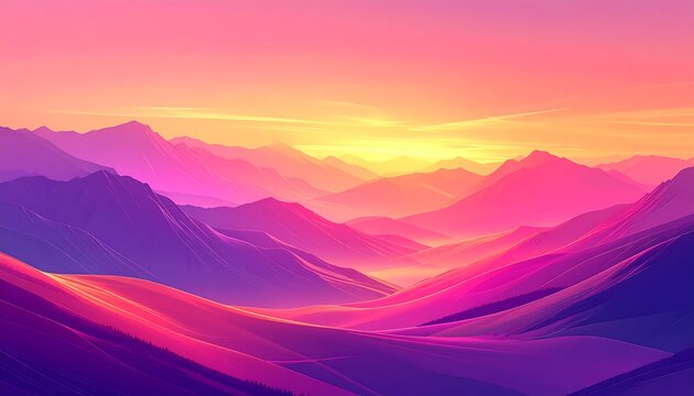 Colorful mountain range at sunrise - Powered by Adobe