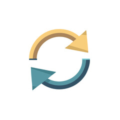 Circular Arrows Indicate Rotation Synchronization Renewal Process Diagram