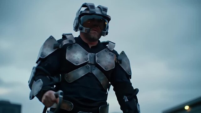 Futuristic Warrior Outdoors.