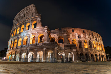 Fototapeta premium Rome Forum with ruins of historical buildings. Italy