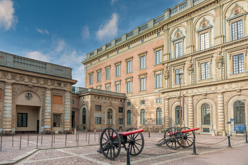 Naklejka premium Stockholm, the capital of Sweden, encompasses 14 islands and more than 50 bridges in a vast archipelago in the Baltic Sea.