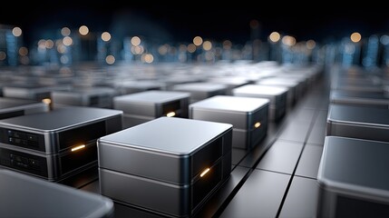 High-tech server racks optimize performance and airflow, creating a state-of-the-art data environment