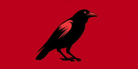 Fototapeta premium A sleek minimalist crow logo design with geometric lines and negative space for a modern brand identity mark