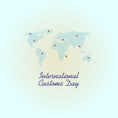 January 26, International Customs Day. Vector illustration.