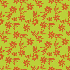 Seamless beautiful vintage flower pattern textile design
