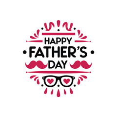 Playful cartoon typography celebrating happy father s day with bold colors and fun elements