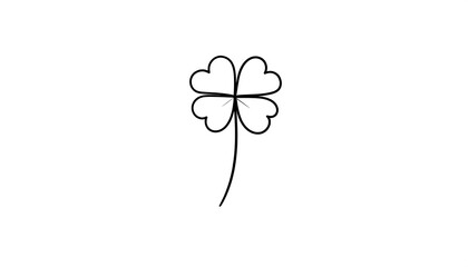 Fototapeta premium Simple black outline cloverleaf