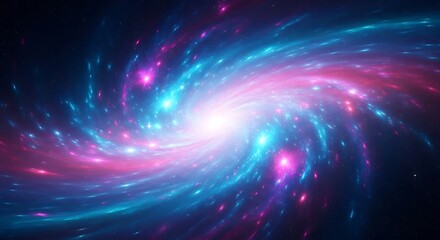 Fototapeta premium Vibrant spiral galaxy with glowing cosmic dust and stars in deep space