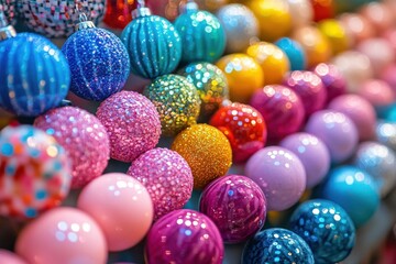 Obraz premium Colored Christmas balls. New Year decorations. Christmas toy