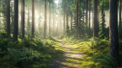 Obraz premium morning in the forest