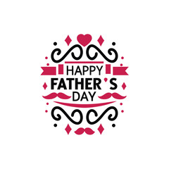 Elegant calligraphy happy father s day design with decorative ribbon accent