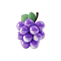 A beautiful bunch of purple grapes isolated on a white background with a fresh, juicy and healthy appearance
