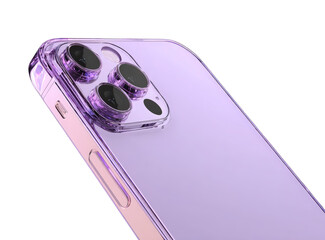 Tech Aesthetic: A stylish smartphone with multiple lenses and a sleek design, captured in a high-angle shot, perfect for showcasing technological advancement.