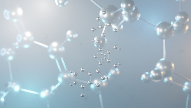 disodium inosinate molecular structure, 3d model molecule, e631 structural chemical formula view from a microscope