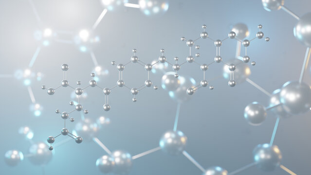 folinic acid molecular structure, 3d model molecule, vitamin b9 derivative structural chemical formula view from a microscope
