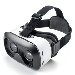Smart VR headset isolated on white background, featuring immersive virtual reality experience, wireless connectivity, ergonomic design,