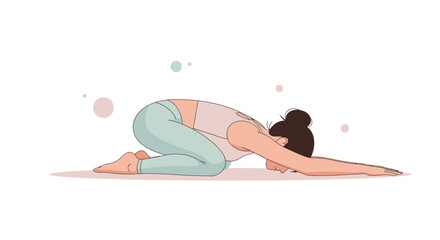 Peaceful Yoga Position: Person Practicing Child's Pose for Relaxation and Well-being