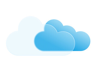 Modern light blue cloud graphic for weather concepts and technology themes and applications