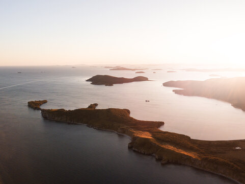 Aerial View Of Sunset Vladivostok, Russky Island 