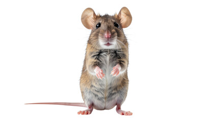 A small brown rodent with a long tail on a PNG background