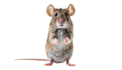A small brown rodent with a long tail on a PNG background