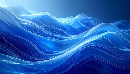 Abstract wavy blue shapes