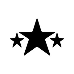 Obraz premium Three bold stars in a symmetrical layout suggesting high quality representation