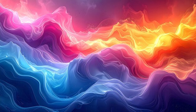 Abstract wavy landscape of vibrant colors (1)