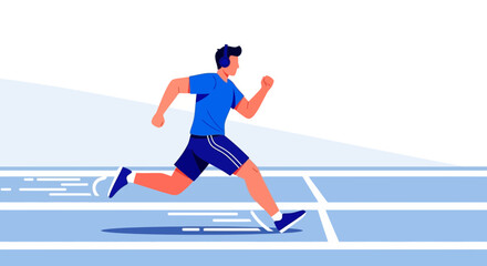 Obraz premium Silhouette Of A Running Athlete During Sports Competition In A Simplified Digital Illustration