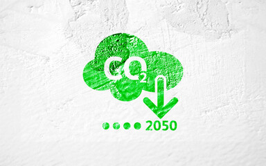 carbon neutral text information sign	